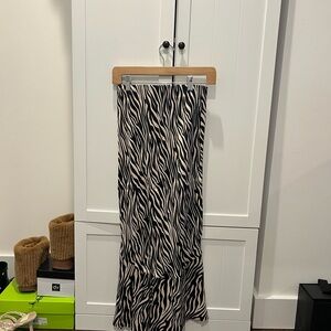 Anthropologie Black and White Zebra Maxi Skirt